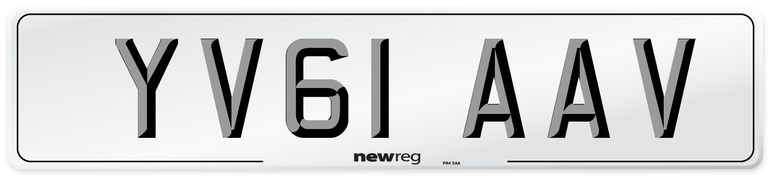 YV61 AAV Number Plate from New Reg